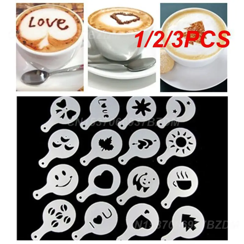 1/2/3PCS Coffee Printing Model Coffee Stencils Coffee Spray Tool Art Pen For Latte Cake Coffee Decor Coffee Drawing Coffeeware