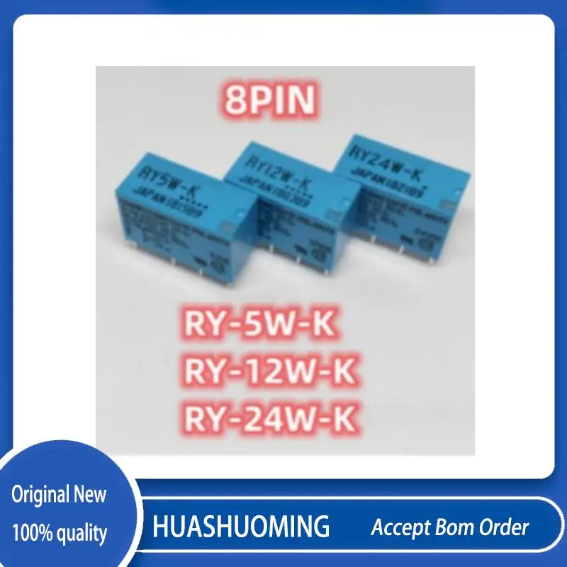 New  10Pcs/lot    RY-5W-K RY5W-K 5VDC RY-12W-K RY12W-K 12VDC RY-24W-K RY24W-K 24VDC  1A 8PINS