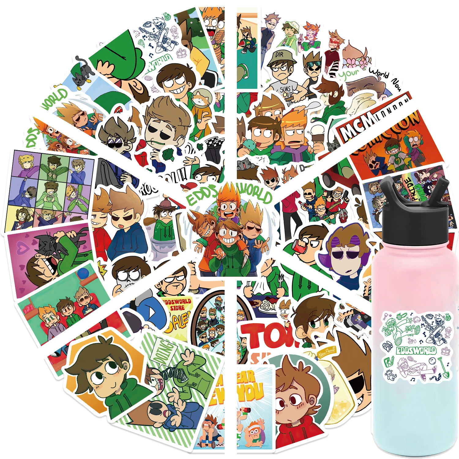 52pcs Eddsworld Cartoon Cute Stickers Vinyl Waterproof Decals For Laptop Luggage Skateboard DIY Kids Toys Sticker