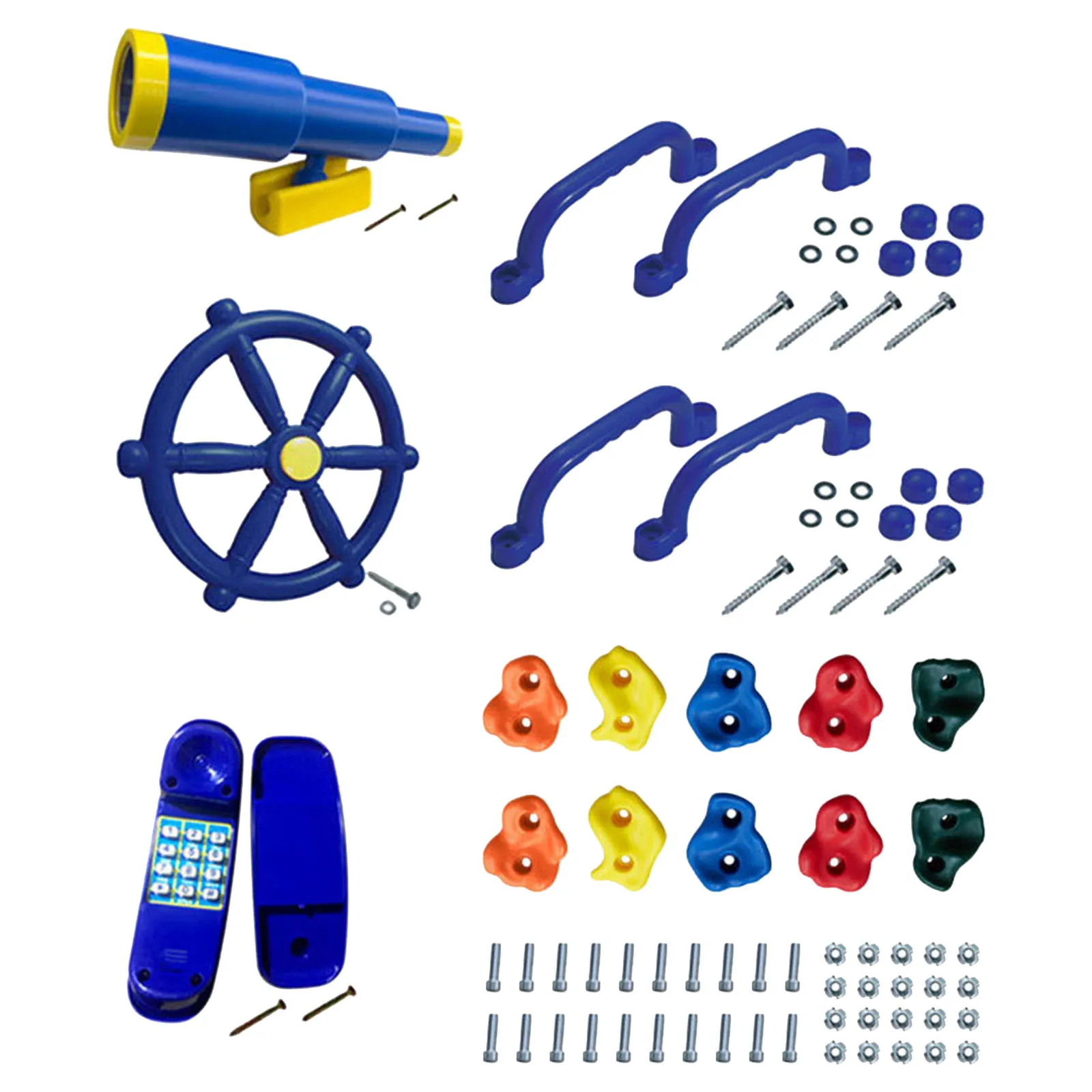 

15Pcs Kids Playground Equipment Outdoor Games Toys Pirate Ship Parts for Tree House Jungle Gym Playhouse Outdoor Holiday Gifts