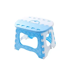 Taburete plegable de plástico, taburete portátil para niños, hogar, baño, jardín, cocina, sala de estar (azul), taburete plegable