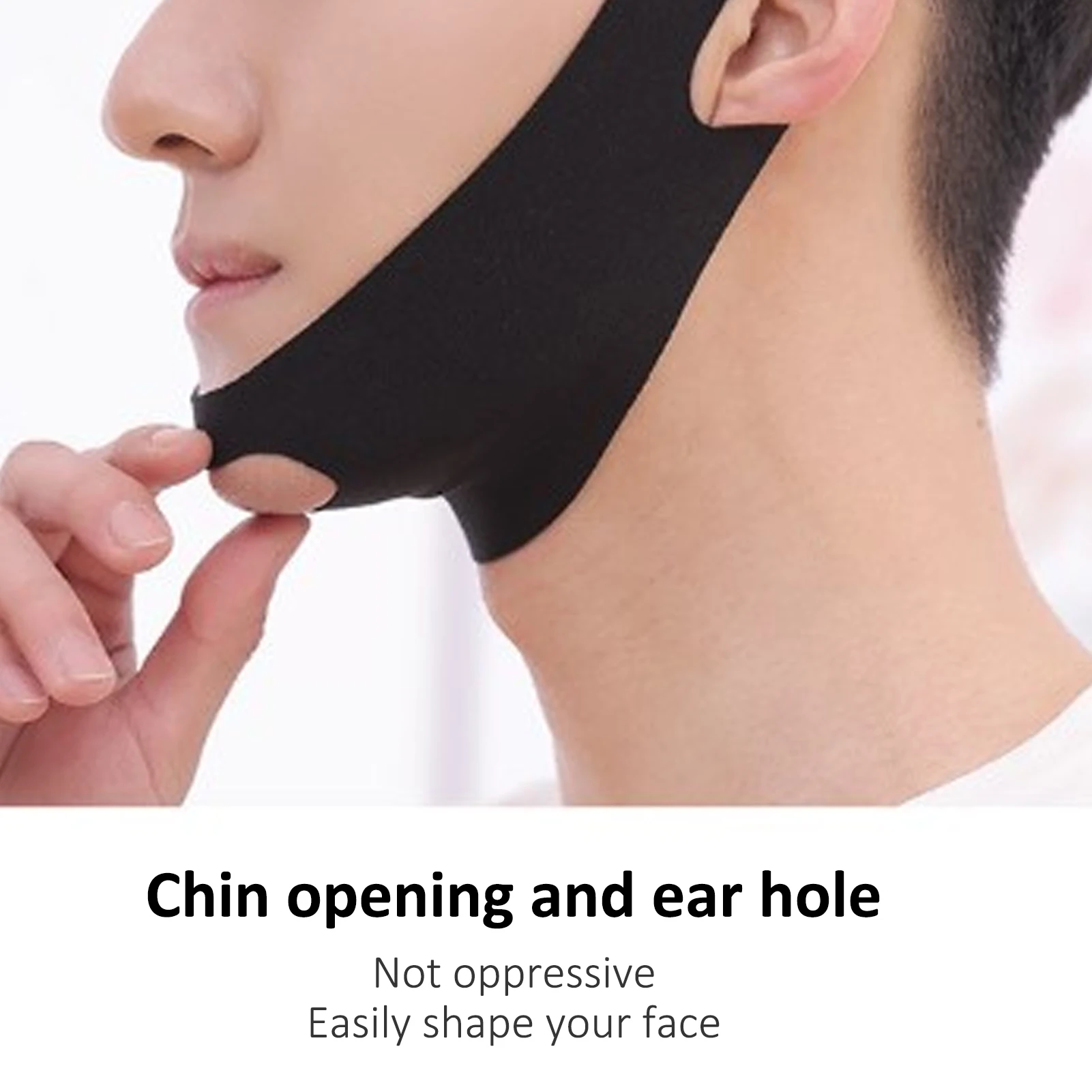 Men Face Shaping Bandage Facial Slimming Belt V Line Face Shaper Strap Elastic Double Chin Reducer Cheek Lift Up Belt Skin Care