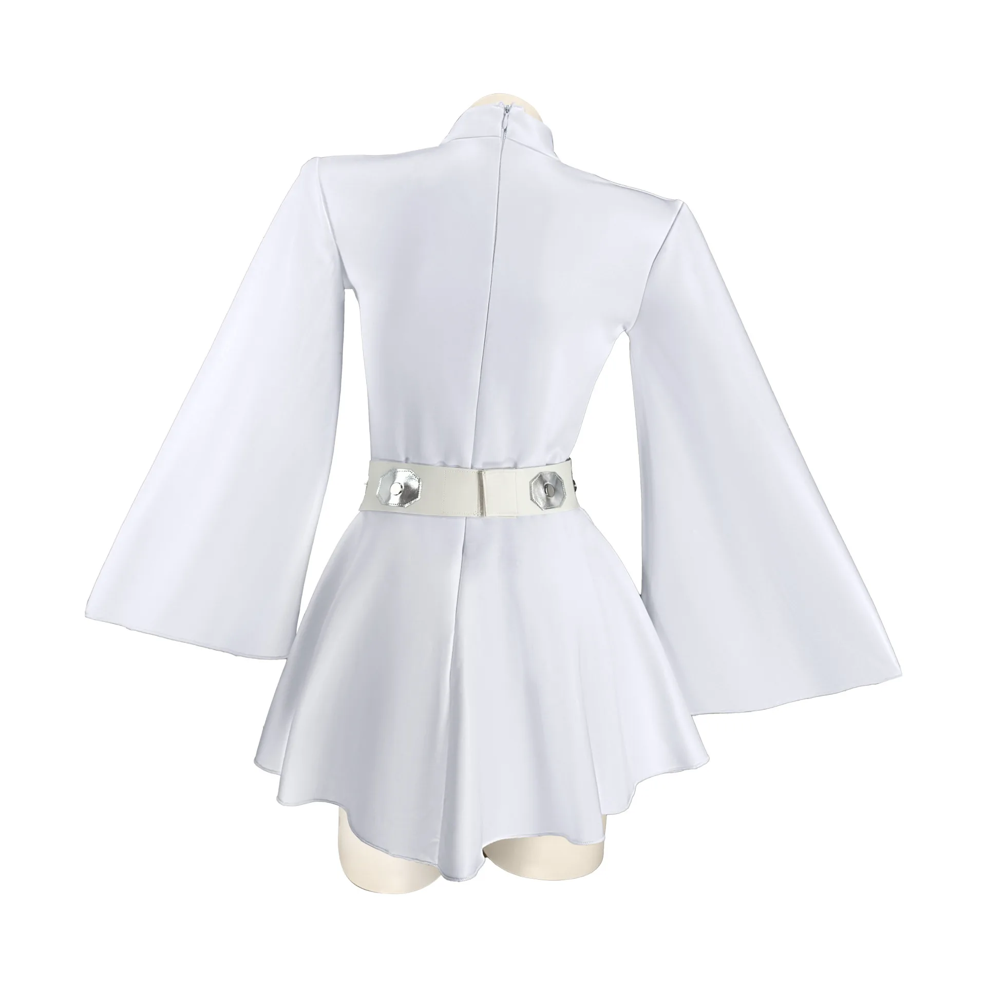 Costume de Cosplay princesse Leia, robe de bal blanche, robe courte avec ceinture, ensemble complet, Costume de princesse de car - view 4