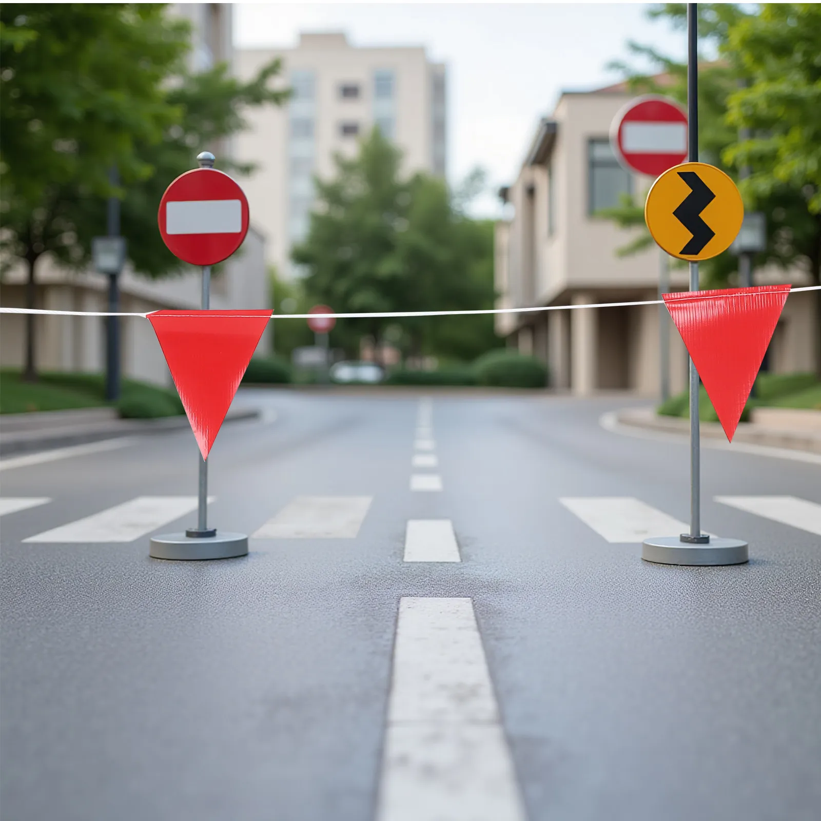 

Флаги-предупреждения о безопасности, 1 рулон, яркие треугольные флаги для ограждения периметра на мероприятиях на открытом воздухе, для строительных зон, красные