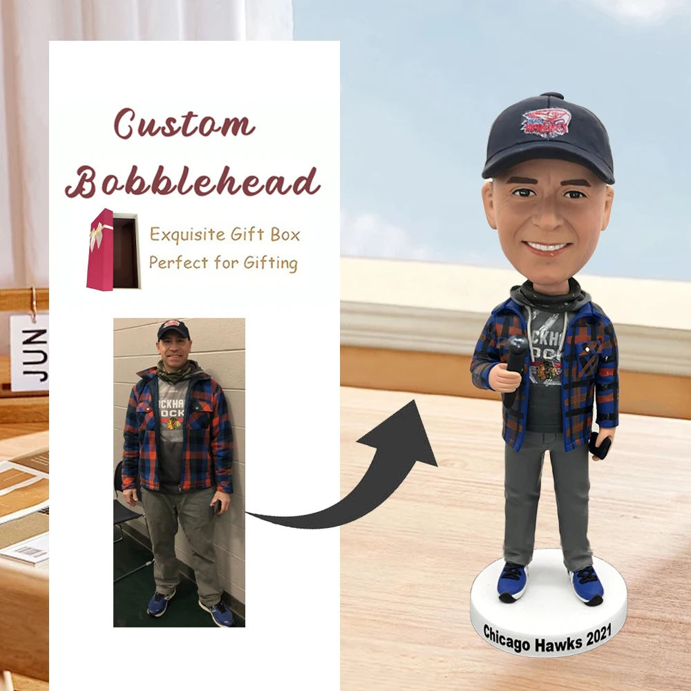 Figuras de muñecos de arcilla, cuerpo completo personalizado individual, regalo a medida para novio, esculturas de figuras personalizadas con fotos