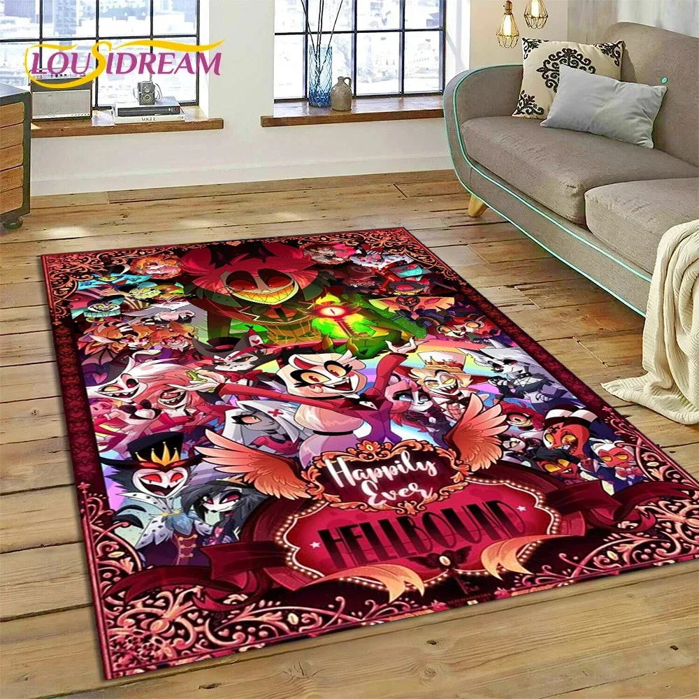 Cartoon H-Helluva Boss Blitzo H-Hazbin Hotel Rug Carpet for Living Room Bedroom Home Decor,Floor Mat Non-slip for Sofa Doormat