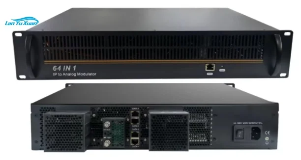 CATV Headend 64 in 1 IP to Analog Modulator IP to PAL NTSC Modulator H.265 H.264 TS Decoding