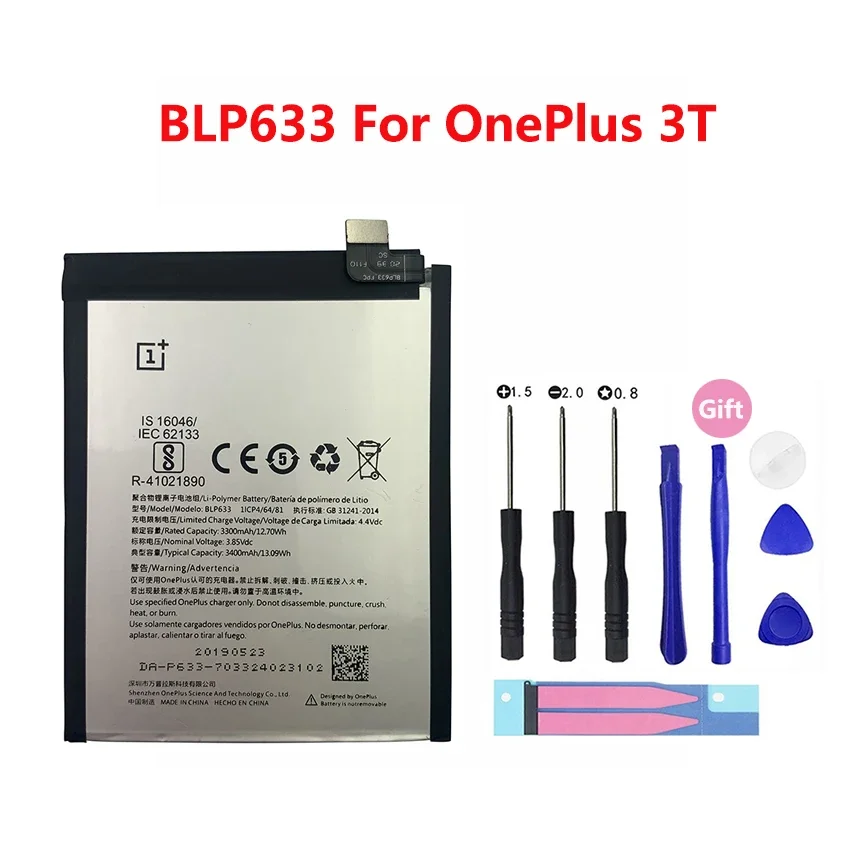 Batería de repuesto 100% Original de alta calidad para Oneplus 1 + One plus 1 2 3 1 + 3 One Plus 3 3T 5 5T 6 6T 7