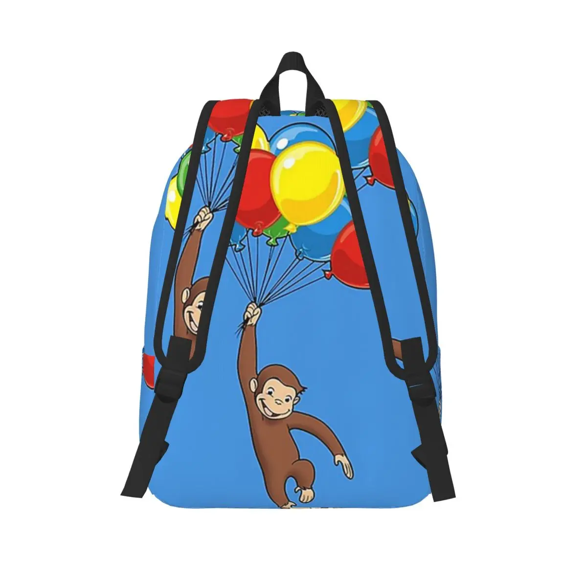 Curious George With Balloons Student Backpack School Bag Hiking Travel Daypack for Boys Girls Fashion Bookbag Shoulder Bags