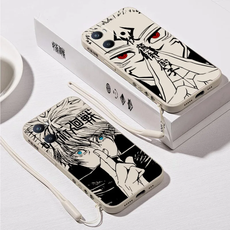 Jujutsu Kaisen Anime CUTE For OPPO A96 A94 A76 A74 A73 A57 A55 A54 A52 A53 A38 A31 A16 A9 A5 Liquid Left Rope Phone Case image 6