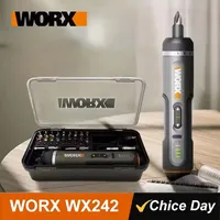 Worx 4V Electrical Screwdriver Sets WX242 Smart Cordless Electric Screwdrivers USB Rechargeable with 30 Bit Sets Power Tools
