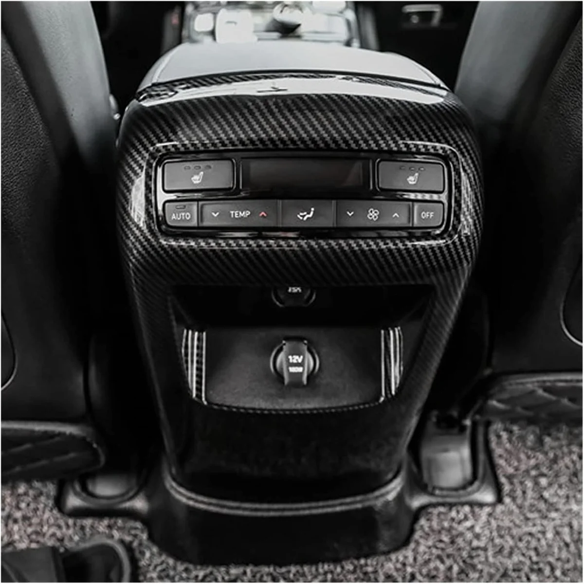 For Hyundai Palisade 2019-2023 Car Rear Air Outlet Panel Cover Trim Sticker Accessories ABS Carbon Fiber