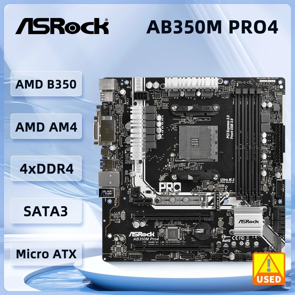 ASRock B350M 마더보드, AB350M Pro4, AM4 DDR4, 64GB, 지지대 Ryzen 5 5600, 5900X, 5700, 1600X, 4600G CPU, M.2 마이크로 ATX