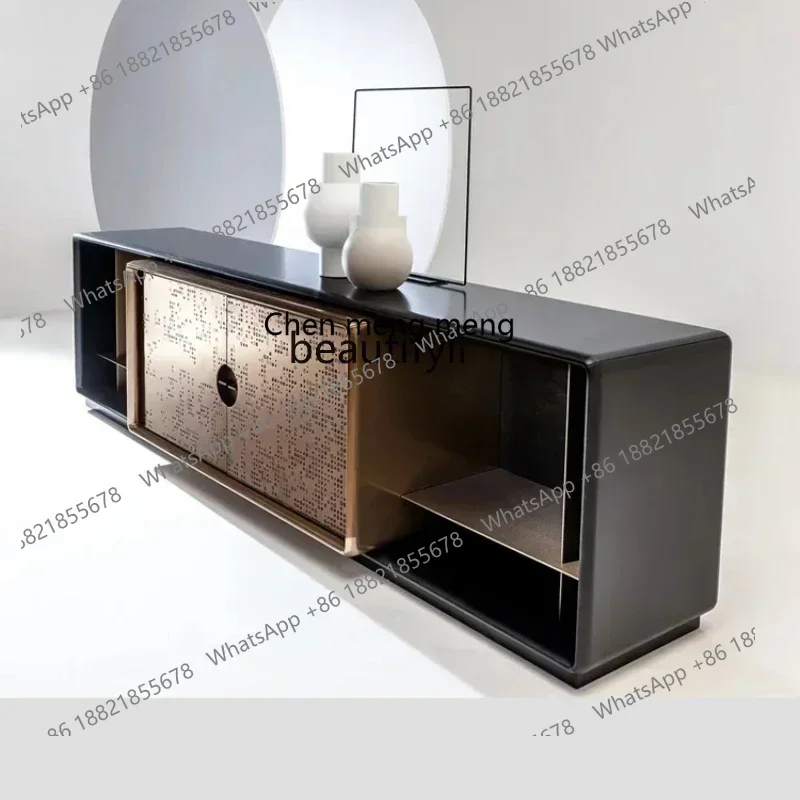

178cqyLItalian light luxury TV cabinet solid wood new Chinese entrance floor locker relief decorative cabinet