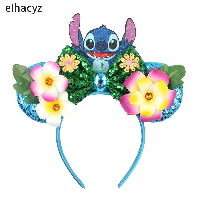 2026 Neuer Stil Mickey Minnie Ohren-Haarband mit Pailletten-Schleifen für Mädchen, Erwachsene und Kinder, Halloween-Party Cosplay Haaraccessoires, Prinzessinnen-Haarband