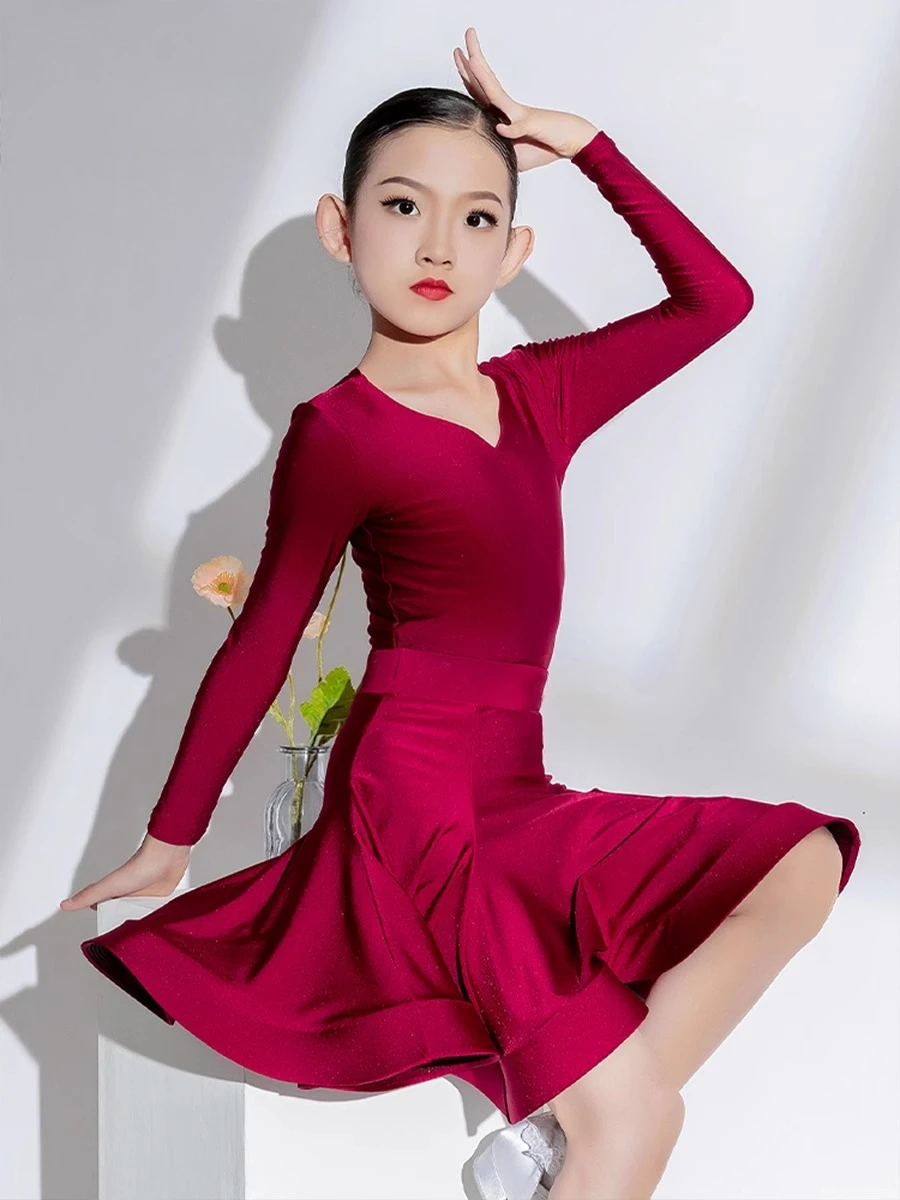 Vestido de dança latina feminino profissional padrão nacional vestido de dança latina das crianças vestido latino roupas de competição de salão