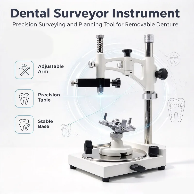Square Dental Model Surveyor, Dental Lab Observing Table Grinder for Removable Partial Denture Path of Insertion Planning