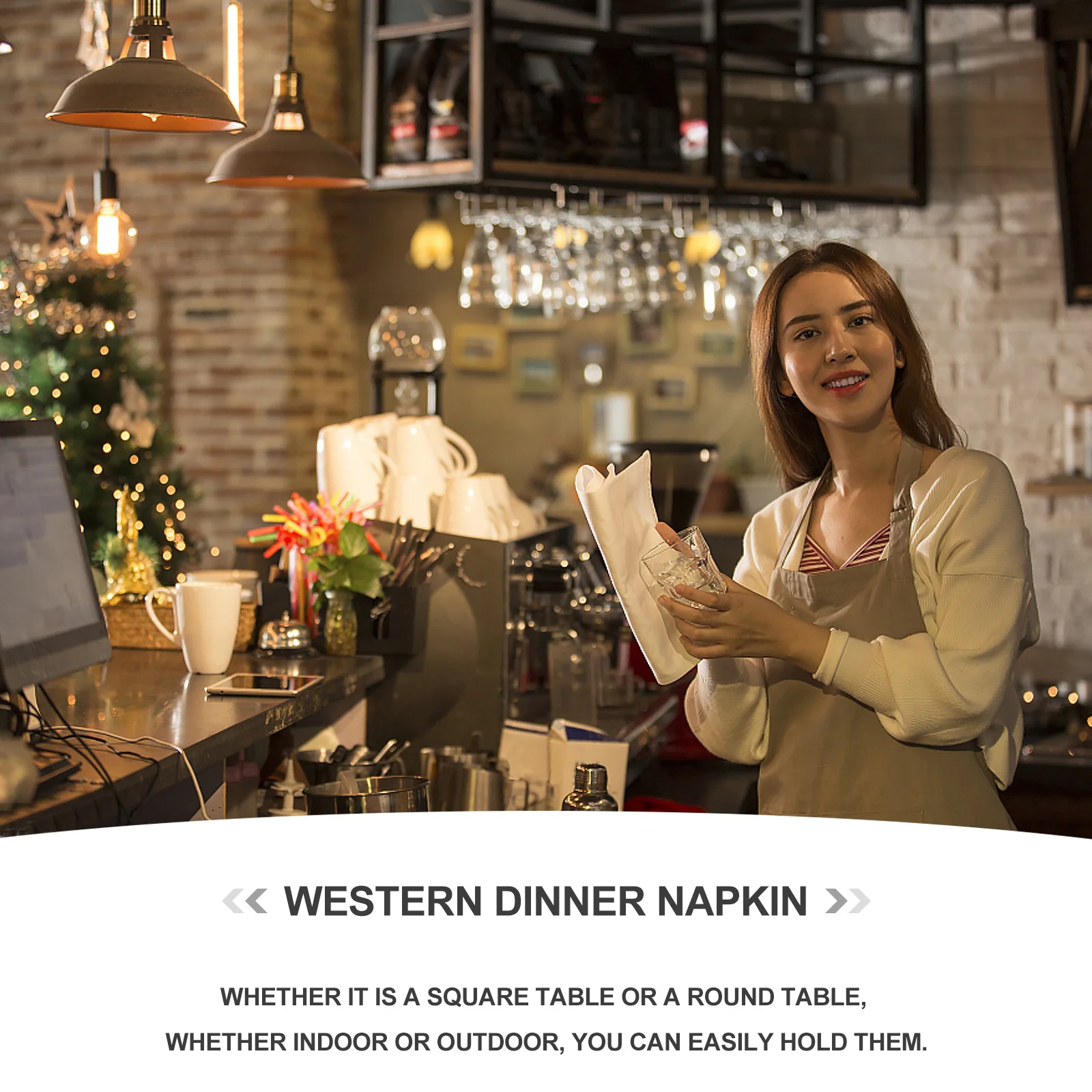 

6Pcs Dinner Napkin Solid Color Tableware Cloth for Dining Room Restaurant Hotel Use Elegant Plain Napkin Western Style