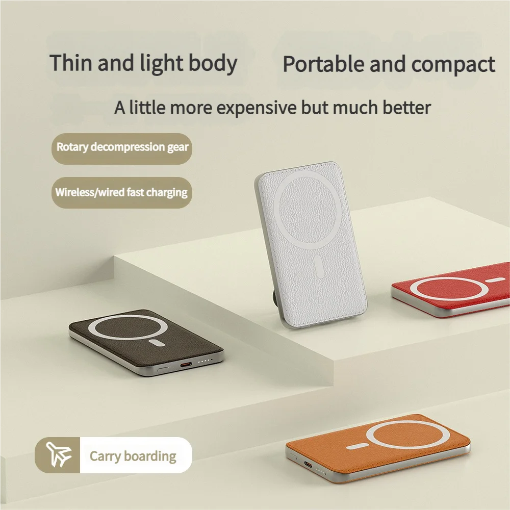 New Mechanical Style With Bracket 10000mah Power Bank For MagSafe Magnetic Wireless Fast Charging Portable Battery For iPhone