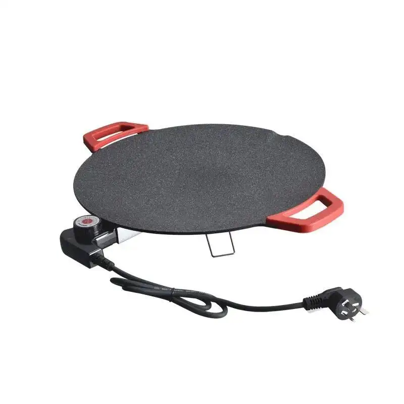 28CM Non-Stick Electric Indoor Grill Pan Household Round BBQ Griddle Plate Korean Grill Pan Smokeless Non-stick Grill 700W