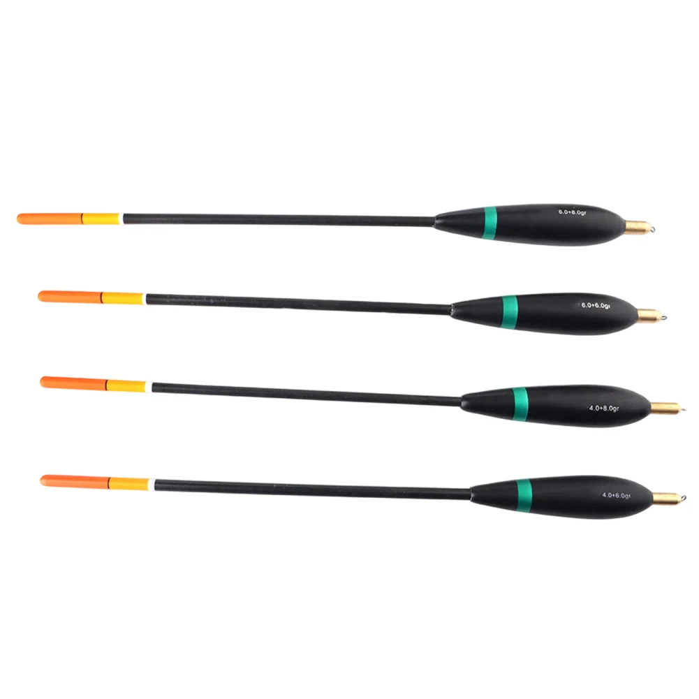 4pcs fishing floats featuring balsa wood and copper head tail bobbers designed to slide freely on lines for varied fishing needs