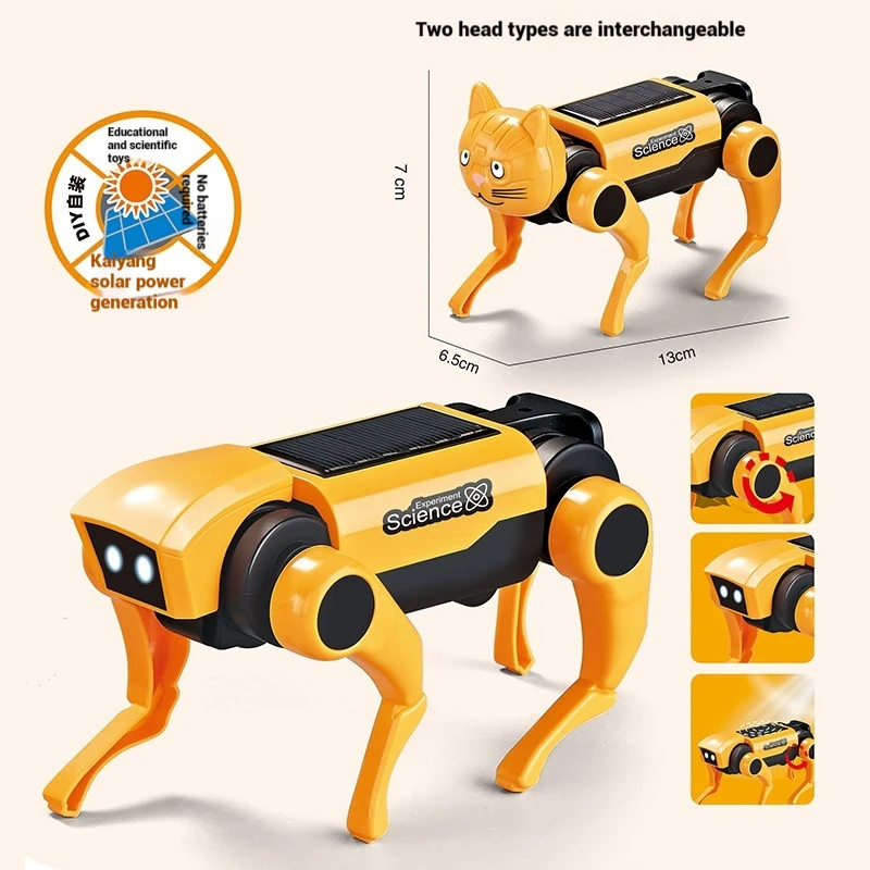Solar Powered Robot Dog Assembly Kit Educational DIY Toy for Boys Durable Creative Birthday Gift for Children Playtime Fun