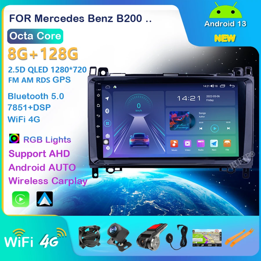 

Android 13 Car multimedia Player Navigation GPS radio for Mercedes Benz B200 A B Class W169 W245 Viano Vito W639 Sprinter W906