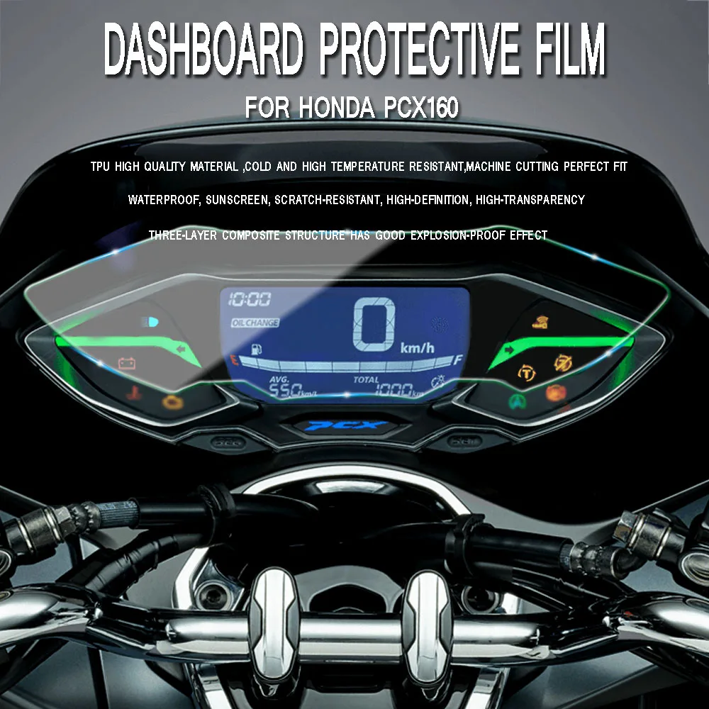 

For Honda PCX 160 2021 Motorcycle cluster scratch protection film screen scratch protection film dashboard