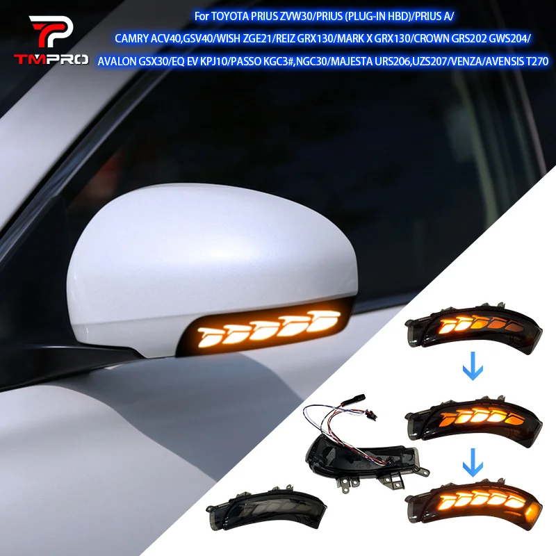 Suitable for Toyota PRIUS ZVW30 2009-2012 CAMRY ACV40 GSV40 2009-2011 European version Dynamic turn signal rearview mirrors