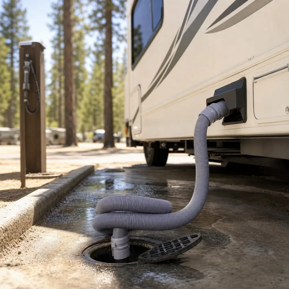 Foldable Caravan Sewer Pipe Kit 1/2/4m RV Trailer Sewer Hose With Adjustable Adapter And Clamp Leakproof RV Hose Rv Accessories