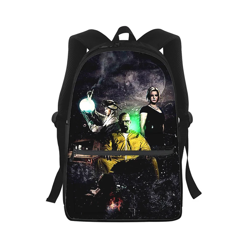 Breaking Bad Men Women zaino 3D Print Fashion Student School Bag zaino per Laptop borsa a tracolla da viaggio per bambini