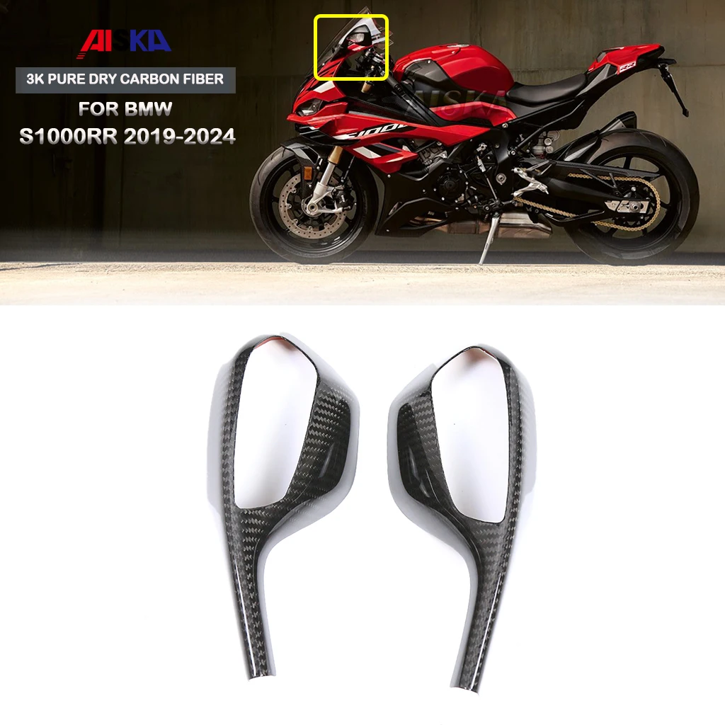 

3K Pure Dry Carbon Fiber Motorcycle Body Fairing Kits Rear View Mirror Cover For BMW S1000RR 2019 2020 2021 2022 2023 2024