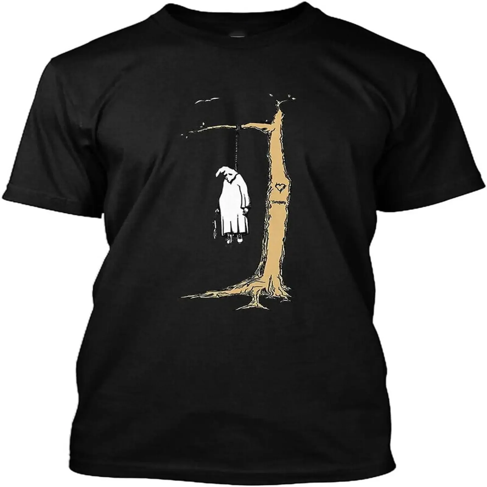 NWT 5649 Hanging Klansman T Shirt Casual Comfortable Tops Black vintage Washed streetwear designer clothes fashion graphic