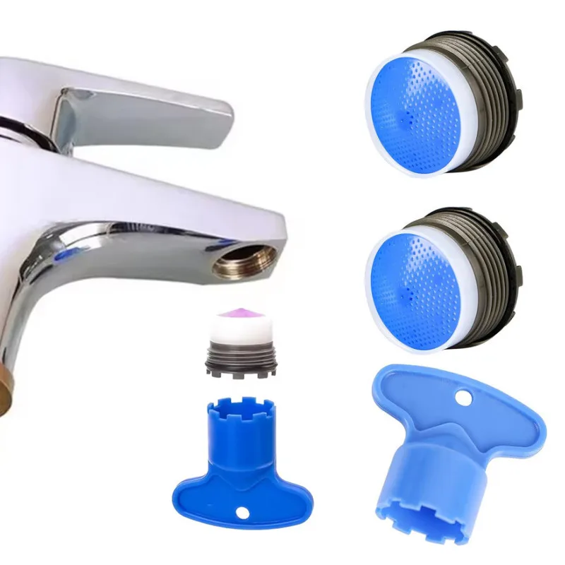16.5-24mm Male Thread Water Save Tap Aerator with Repair Spanner Tool ABS Kitchen Basin Faucet Bubble Bathroom Accessories