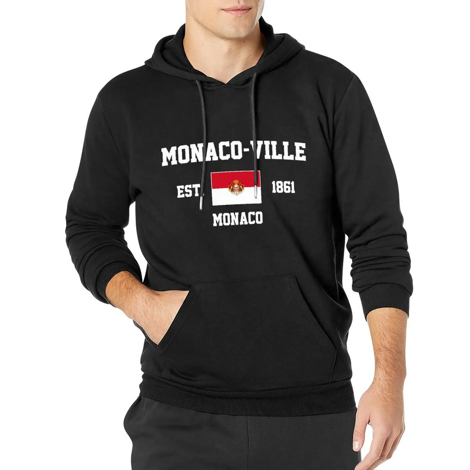 Men Women Hoodies Monaco EST.1861 Monaco-Ville Capital Hoodie Pullover Hooded Hip Hop Sweatshirt Cotton Unisex