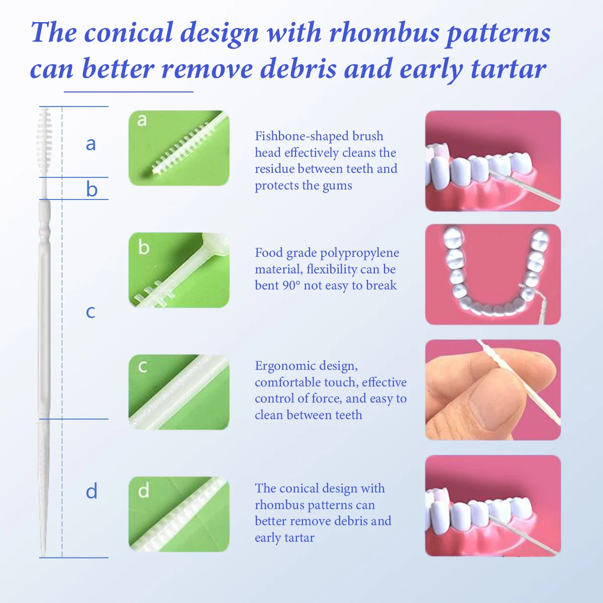 200pcs/400pcs interdental brush double headed toothpicks, ultra-fine double headed toothpicks, clean food residue between teeth