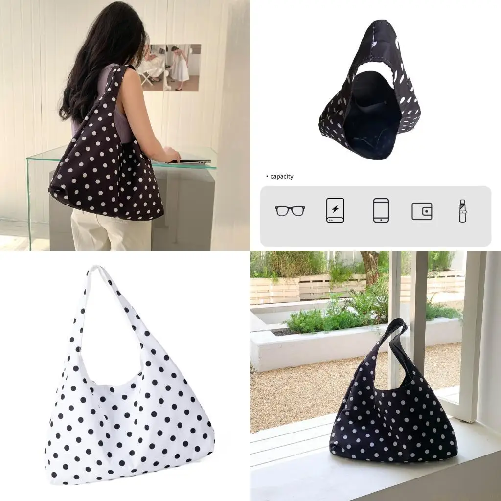 

X90d модная сумка для плеча точка -холст -сумочка офисная сумочка подмышка для женщин для женщин