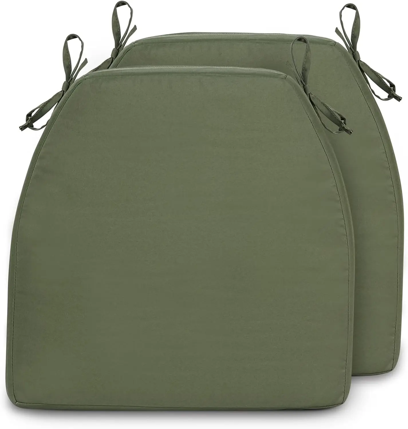 

Chair Cushions For Dining Chairs - Thickened 2"" Kitchen Chair Pads With Ties And Removable Cover, D-Shaped S 17'' X 16'', Set