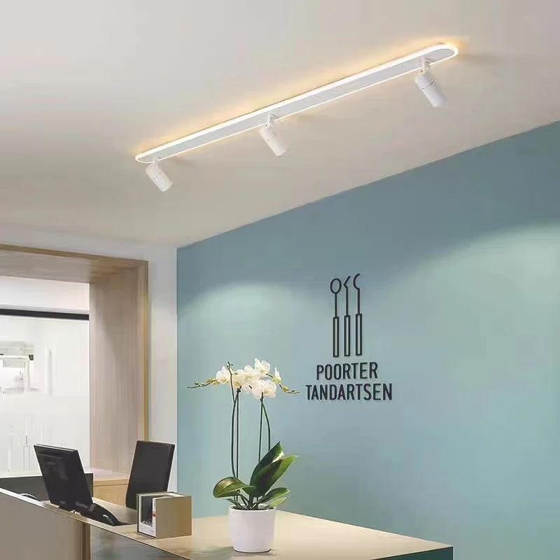 Moderna lampada da soffitto a binario a Led armadi per camera da letto cucina moderna striscia faretto a binario soggiorno sfondo corridoio illuminazione a soffitto