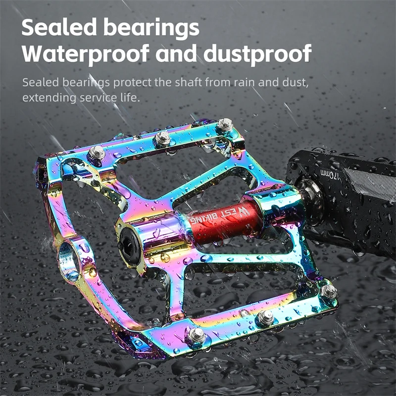 دراجات غربية-دواسات دراجة خفيفة على الطريق ، 3 محامل ، دواسات مسطحة من سبائك الألومنيوم ، مانعة للإنزلاق ، ملونة ، لـ mtb ، #3