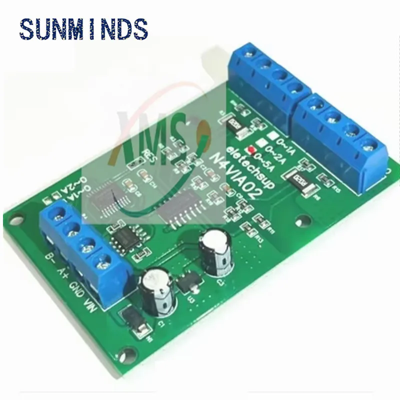 N4VIA02 DC 8-25V 3 IN 1 RS485 0-30V Voltage 0-5A Current Modbus RTU Current Voltage Meters Board signal measurement Collection