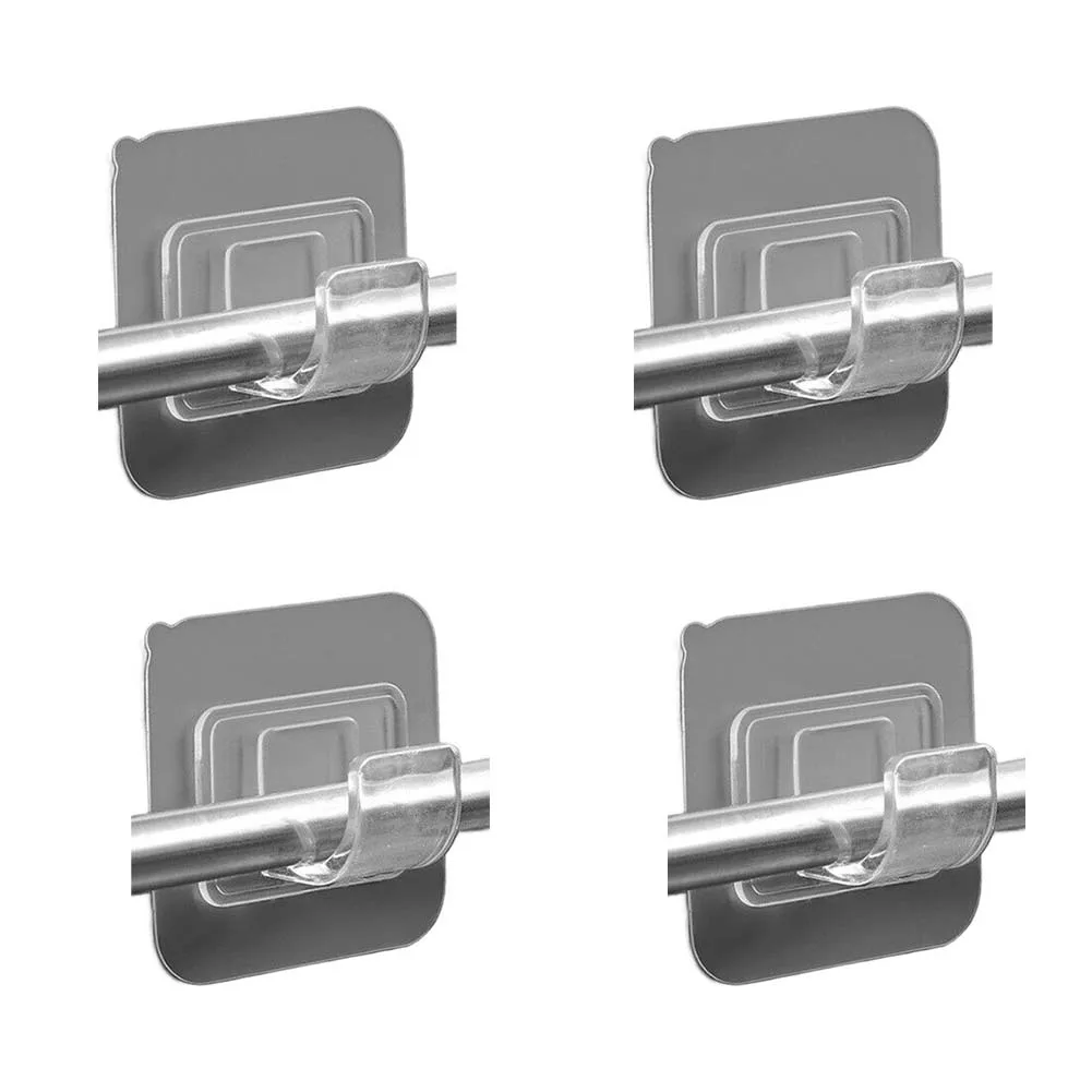 Easy Installation Drapery Hook Holders 4PCS Self Rod Brackets Bearing Weight of 5kg Sturdy and Secure Easy Installation