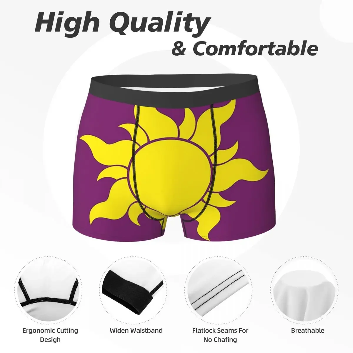 Boxer Rapunzel Sun pour homme, caleçon, culotte, sous-vêtement doux, cadeau pour petit ami