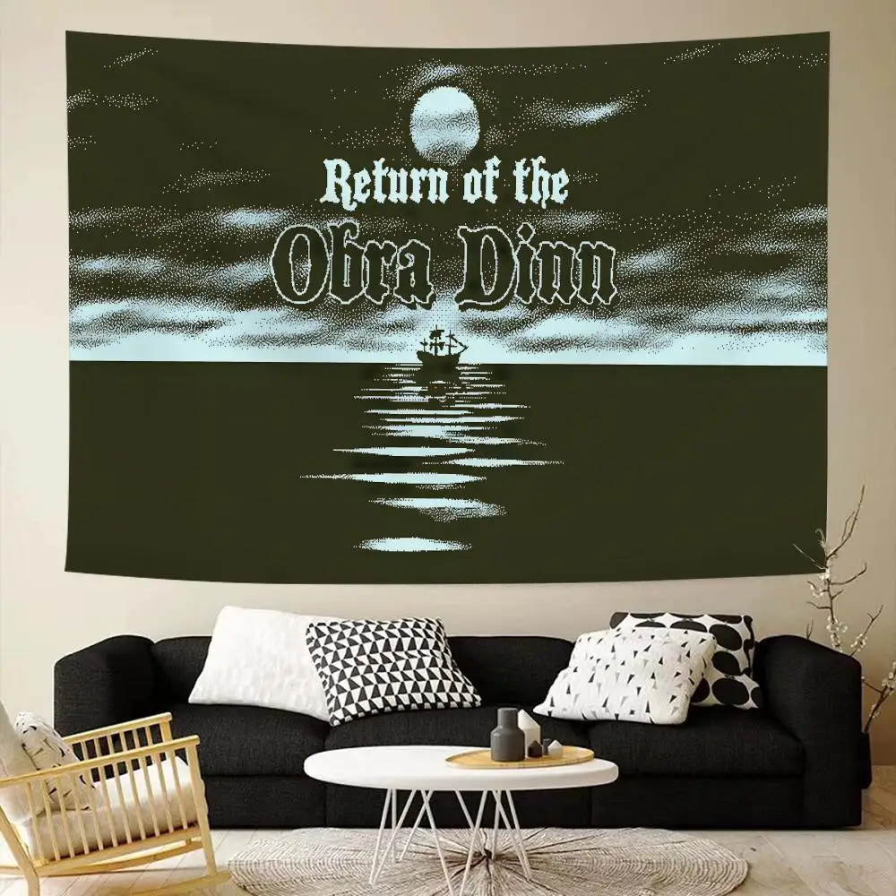 Cool puzzle Return of the Obra Dinn Tapestry House Bedroom Living Bar Garden Microfiber Decoration Background