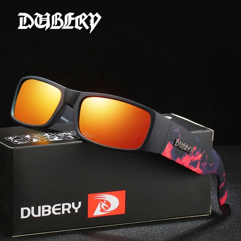 DUBERY Vintage-Sonnenbrille, polarisierte Herrenbrille für Herren, schwarz, quadratisch