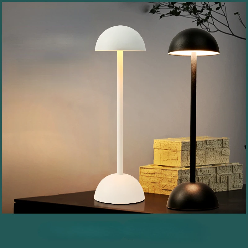 

Table Lamp LED Battery Dining Mood Light Portable Rechargeable Night Light Cordless Desk Lamp Bedside for Bedroom Mushroom Lamp