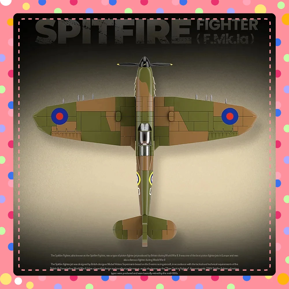 

World War 2 WW2 Army Military Soldiers SWAT UK: Spitfire Fighter F MK. la type Model Building Blocks Bricks Children's Toys Gift