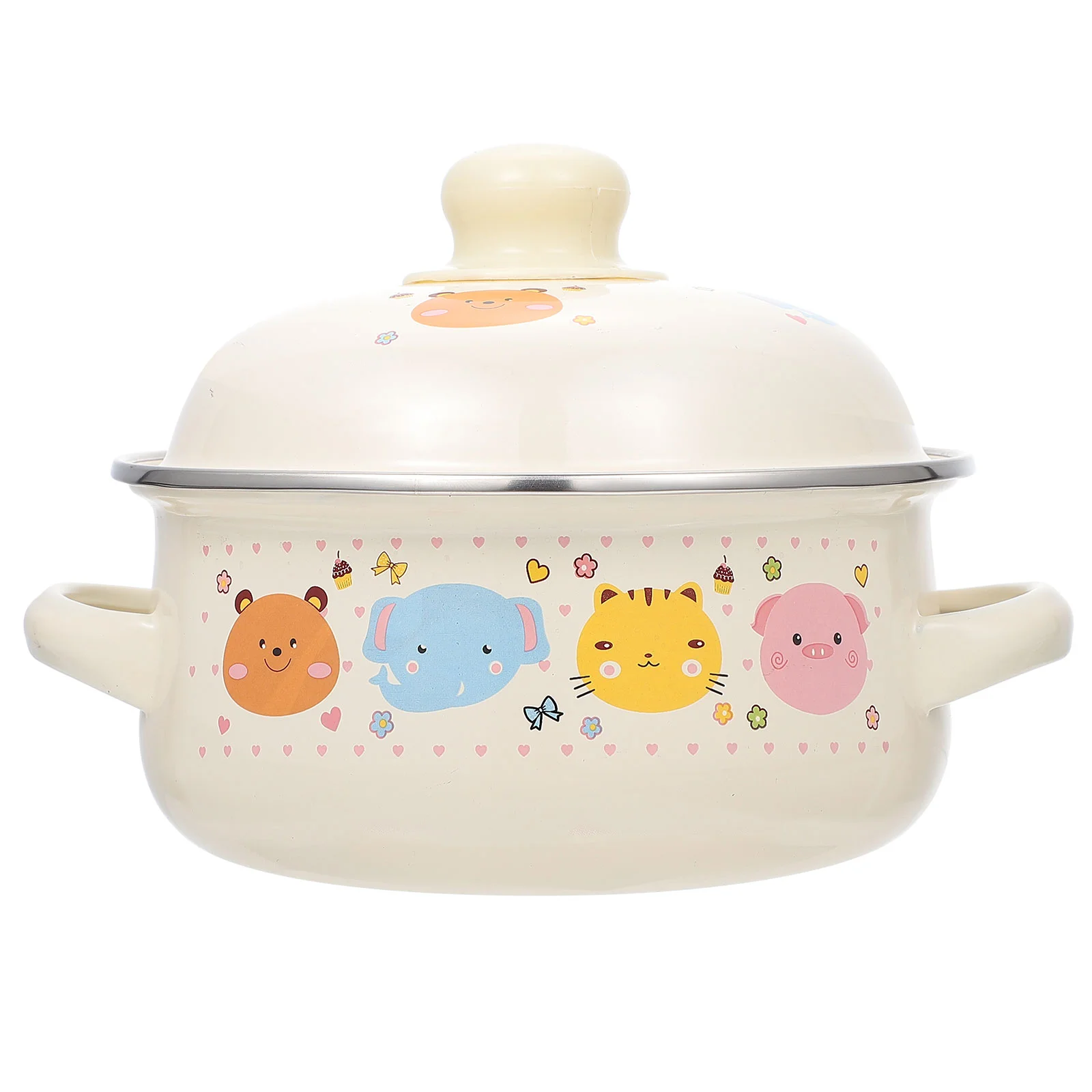 

Enamel Pot Handled Stew Cooking Pots Lidded Stockpot Soup Home Kitchen Household Kitchenware Spaghetti