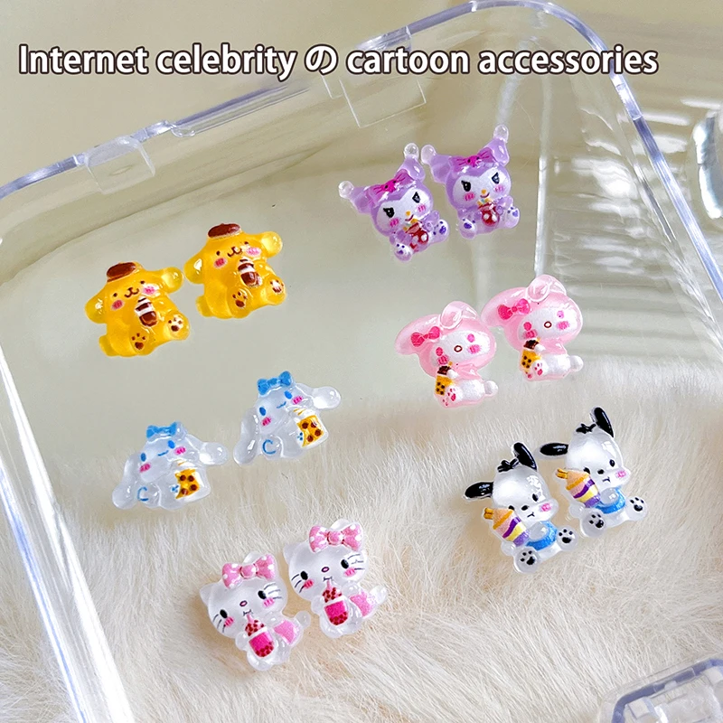 10pcs Cartoon Hello Kitty Cute Dog Nail Decoration Stereoscopic Nail Accessories Nail Painting Nail Salon Nail Artists And Nail