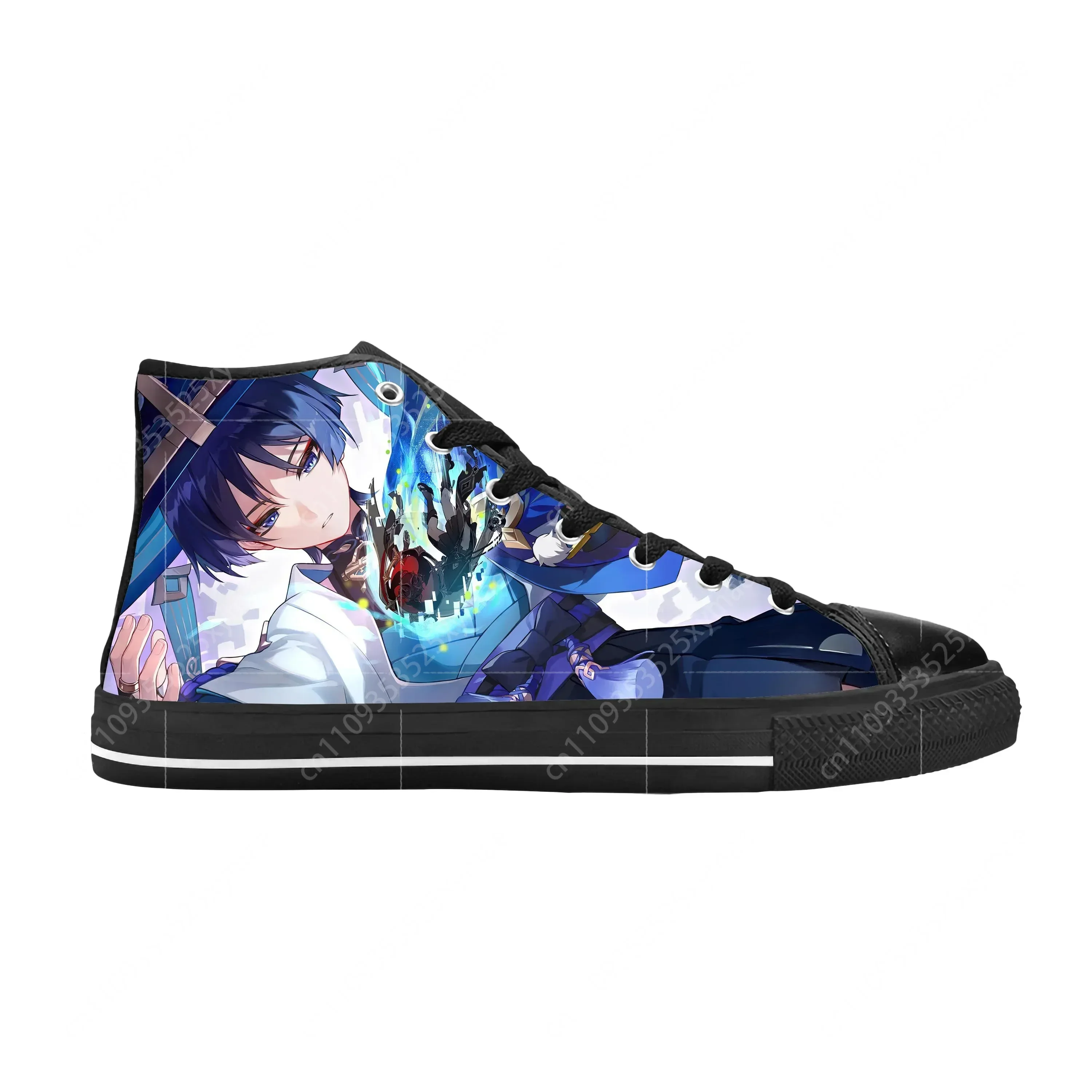 Anime Manga Cartoon Genshin Impact Scaramouche Casual Cloth Shoes High Top Comfortable Breathable 3D Print Men Women Sneakers